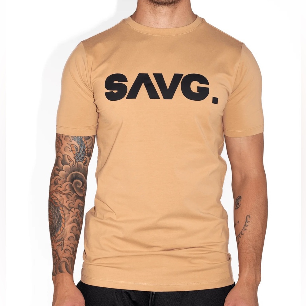 SAVG Athletics Classic Tee-Color Sand.  Size Small.